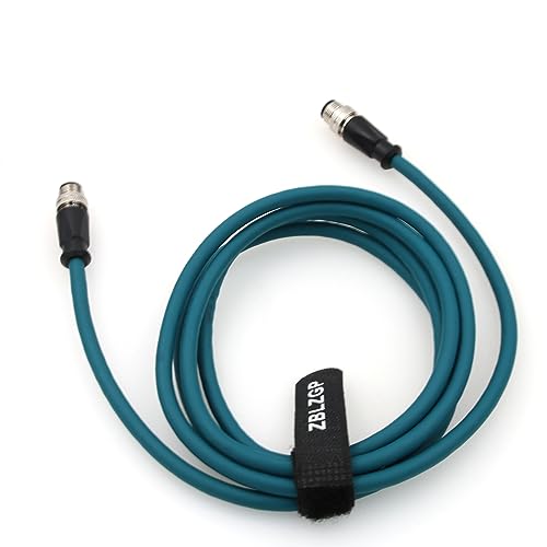 3m Profinet Industrial Ethernet Camera Cable, M12 4-Pin D-Code Male to Male IP67 Shielded Flexible Cat5e Cable for Barcode Reader, Omron Sick Baumer Sensor, Industrial Green (RAL 6018) PVC Dark Green 3M