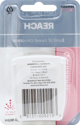 Reach Waxed Dental Floss, Cinnamon Flavored, 4 Pack | 55 Yards | Extra Wide | Shred Resistant | PFAS Free 4 Pack (55 yards)