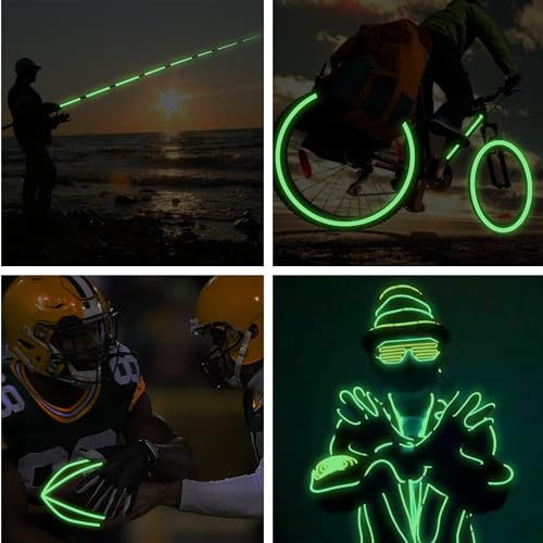 [Australia - AusPower] - Glow in The Dark Tape 33FT x 0.5 Inch Long-Lasting Bright Fluorescent 8 Hours Glow Tape, Strong Adhesive Warterproof Glow in The Dark Stickers for Night Decorations, Stairs, Walls and Exit Sign 33FT x 0.5IN 
