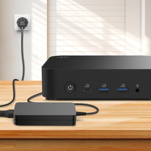 KFD 120W Power Supply 19V 6.32A for GEEKOM IT13 & Intel NUC Mini PC EU Cable | 120 W charger for GEEKOM and Intel NUC Mini PCs, 19 V 6.32 A, 5.5 x 2.5 mm connection, ideal for home and office
