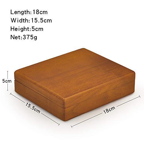Oirlv Solid Wood Jewelry Box, Ring Earrings Organizer Tray with Lid Grey Box