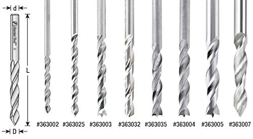 Amana Tool 363007 solid carbide boring drill bit, 5mm diameter, 55mm long, 5mm shank