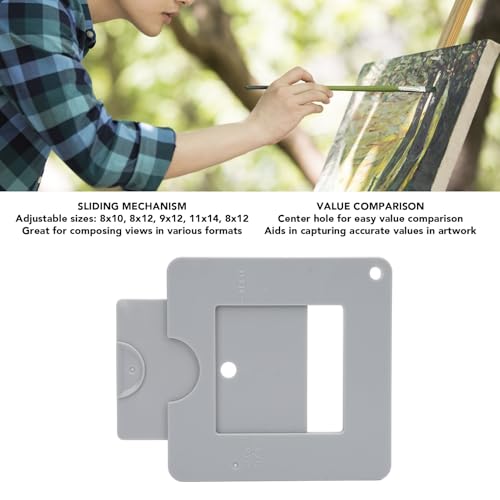 2 Pcs Adjustable Plastic Artist Viewfinder with Sliding Mechanism Color Isolation Tool for Painting Drawing Photography Composition Practice