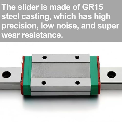 MGN12 Lineal Rail 100mm Miniature Linear Guide Rail + MGN12H Sliding Block - Linear Motion Rail Guide Slider Bearing for CNC and 3D Printers Linear guide rail 100mm + Sliding block
