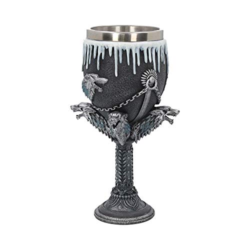 Nemesis Now House Stark Game of Thrones Goblet 12cm Black, Resin w/Stainless Steel Insert, 1 Count (Pack of 1)