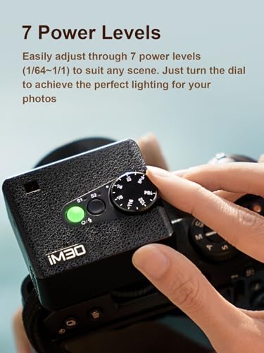 Godox iM30 with Diffuser Godox Mini Flash - Camera Flash GN 15, 7 Power Levels, Manual Flash for Canon/Sony zv1/Sony zve10 /Ricoh gr3/Nikon/Fuji f1-230 Full-Power Flashes/6500K±200K/3.6S Recycle