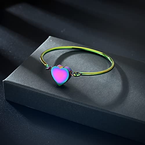 Hearbeingt Heart Urn Bracelet for Ashes Cremation Jewelry for Women Colorful