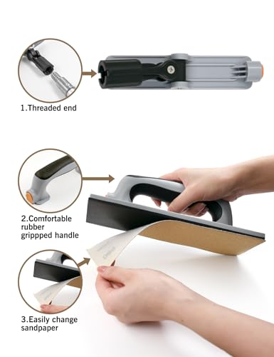 ROLLINGDOG rectangular drywall pole sander hand sanding block for smooth wall and ceiling surfaces