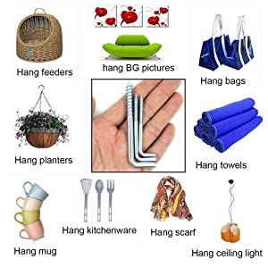 30 Pieces 3 Sizes Screw in Large Square Bend Hook kit, Galvanized Square Bend Hook self Tapping Screw Hook for Home/Workplace/Office, Heavy Load Bearing 30 Pieces 3 Sizes