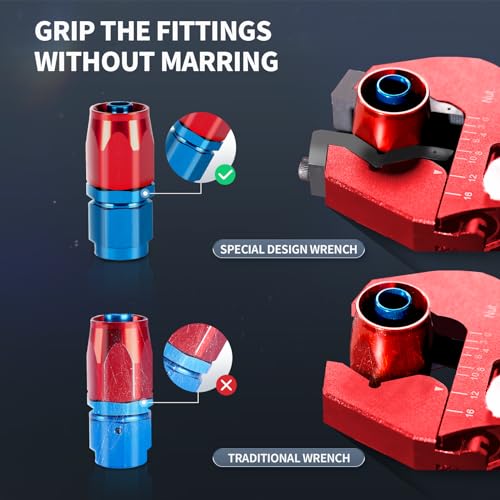 AOOSEDOO red AN fitting wrench tool for 3AN-16AN fittings, anti-scratch adjustable wrench