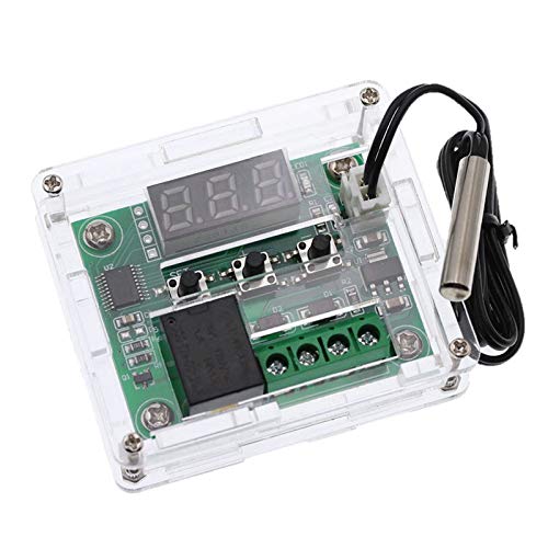[Australia - AusPower] - Hailege 2pcs W1209 with Case 12V DC Digital Temperature Controller Board Micro Digital Thermostat -50-110°C Electronic Temperature Temp Control Module Switch with 10A One-Channel Relay and Waterproof 