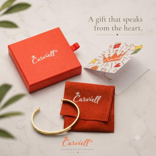 Carviell Bracelets for Women – 100+ Meaningful Engraved Messages – Solid 316L Surgical Stainless Steel Cuff Bracelet – Gift Ready CHRISTIAN Gift - Be still, and know that I am God – Psalm 46:10