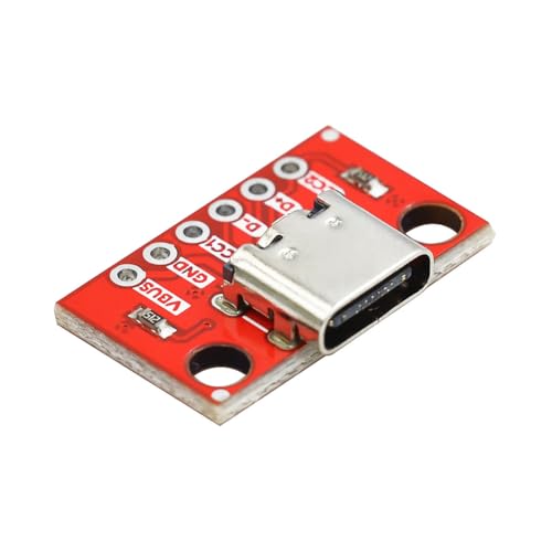 PENGLIN 5pcs USB Type C Breakout Board Serial Breakout Socket 6P | 2.54mm PCB converter board 5 x USB C