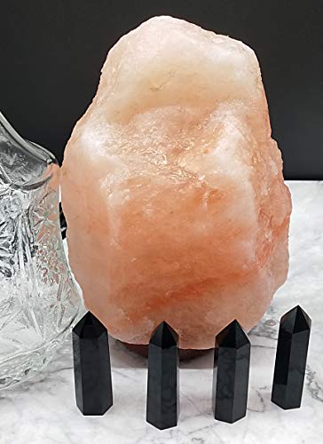 Luckeeper Healing Crystal Wands | 2" Black Obsidian| 6 Faceted Reiki Chakra Meditation Therapy 4 PCS 2" Tall