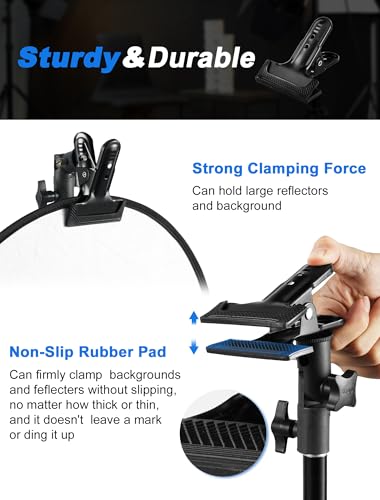 Selens 2 Pack Photography Reflector Clamp Holder Speedlite Hot Shoe Bracket Two Packs