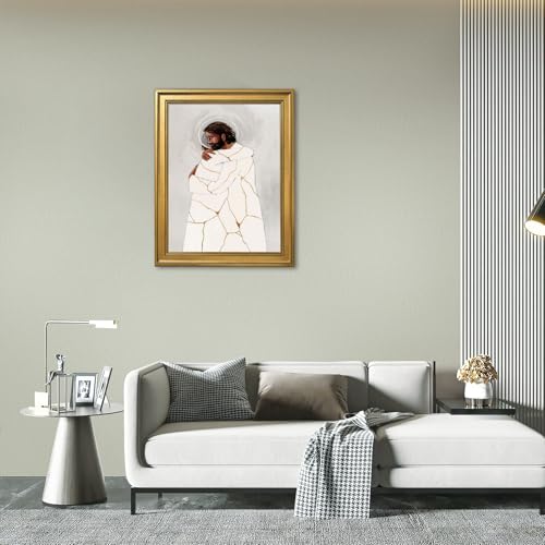 Framed Jesus Healing Embrace Wall Art Christ Comforting the Broken-Hearted Religious Easter Print Christian Canvas Painting Inspirational Poster Picture Modern Faith Decor for Home Office 12x16inch 12"L x 16"W 2-Jesus Healing Embrace