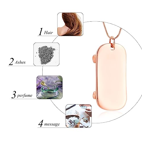Cremation Jewelry Man’s Stainless Steel Skateboard Pendant Urn Necklace Unique Appearance Pet Cremation Necklace Rose Gold