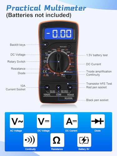 100W Digital Soldering Iron Set with LCD Display 180-520°C, 18-in-1 Professional Soldering Set Including Smart Multimeter, Desoldering Pump, 3 Soldering Tips, PU Bag & Accessories for