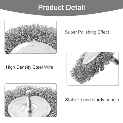 2pcs Stainless Steel Electric Joint Brush Replacement Part, Wire Brush Set Joint Cleaner Accessories, Wire Brush Diameter 100mm