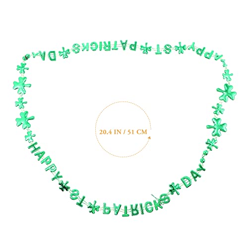 NUOBESTY 12pcs Green Shamrock Necklaces Irish Top Hat Neck Chains for St. Patricks Day Party Decorative Supplies