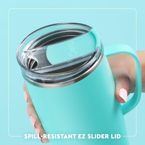 Swig Life 22oz Insulated Travel Mug with Handle & Lid, Secret Garden 22 Ounces