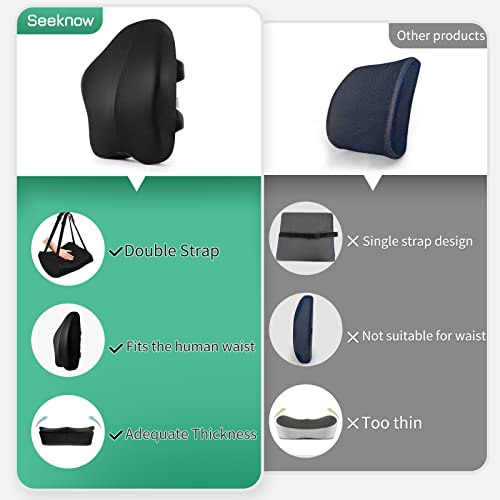 Lumbar Support Pillow for Office Chair Back Support Pillow for Chair Car Seat Back Support Ergonomic Back Chair Pillow Desk Chair Back Cushion for Back Pain Back Rest Pillow Lumbar Back support Black