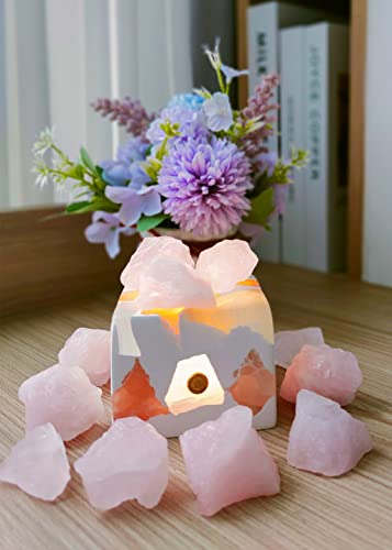 Luckeeper 0.5 lb Rough Crystals Bulk Raw Rose Quartz Healing Stones for Tumbling, Wire Wrapping, Wicca Reiki,Meditation and Home Decor Pink Rose Quartz