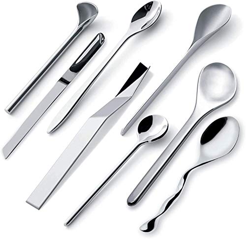 Alessi IL CAFFE'ALESSI Set of 4 Coffee Spoons, 4.3 x 13.5 x 17.5 cm, Silver