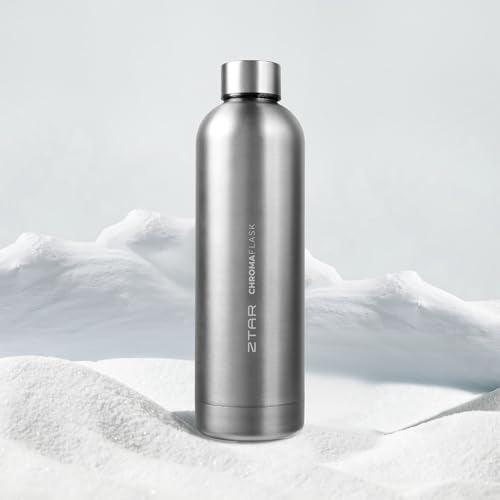 ZTAR Chroma Flask Insulated Stainless Steel Water Bottle – Leak-Proof, Keeps Drinks cool or warm, For Travel, Gym, and Office, Ideal Gift for Women, Men & Kids, 25oz (750ml) - Black