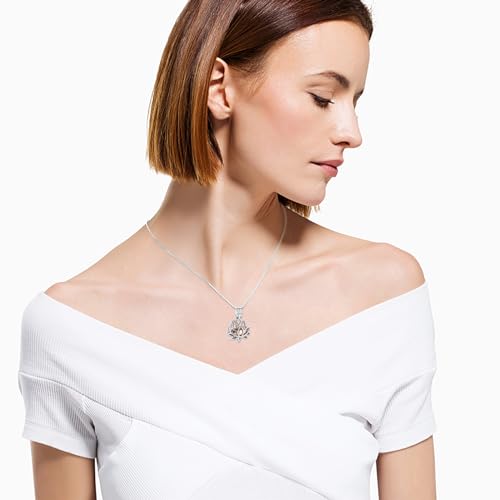 Cremation Jewelry for Ashes Pendant - Lotus Urn Necklace with Mini Keepsake Urn Memorial Ash Jewelry For Women Men Silver-Rose Gold