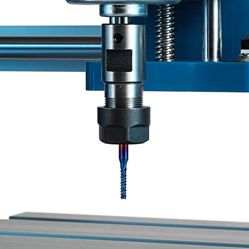 Genmitsu MC40A End Mill Set with a Total of 40 CNC Router Bits, 3.175 mm (1/8 Inch) Shank, CNC Cutter Set with 2 Flutes Flat and Ball End Mills, Nano Blue Coating and Titanium Coating MC40A (40PCS)