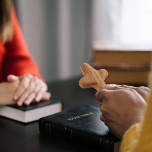 10cm Handmade Olive Wood Cross Crucifix with Linen Pouch Religious Keepsake