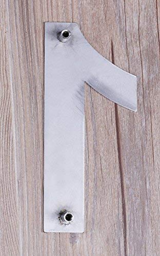 QT Modern House Number - LARGE 8 Inch - Brushed Stainless Steel (Number 1 One), Floating Appearance, Easy to install and made of solid 304 Number - 1