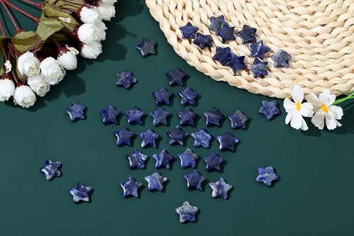 QINJIEJIE 20 PCS Blue Sodalite Star Crystals Healing Stones Mini Crystal