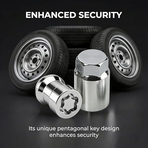 5pc M12x1.5 Wheel Lock Lug Nut Set for Honda