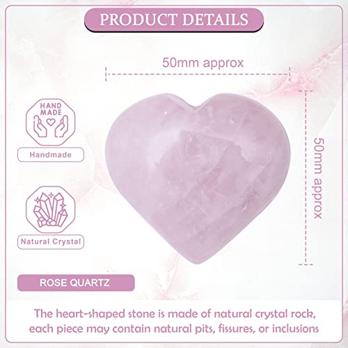 Crocon® 50 mm Rose quartz Heart Stone Birthday Gifts for Women Large Heart Big Heart (rose quartz)