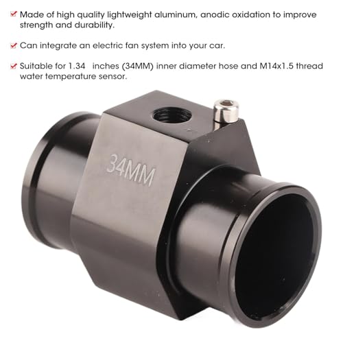 Alomejor 1.34 Inch M14 x 1.5 Hose Coolant Temperature Sensor Adapter Aluminium Water Hose Adapter with M14 Thread for a Coolant System