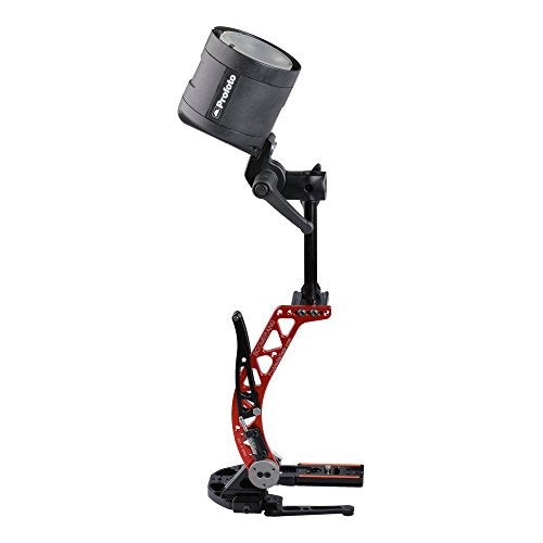 ProMediaGear BLSA5A 5 inch Tall Aluminum Boomerang Bracket Adapter for Profoto B1 B2 Broncolor and Elinchrom Standard Lightstand Mount, Black