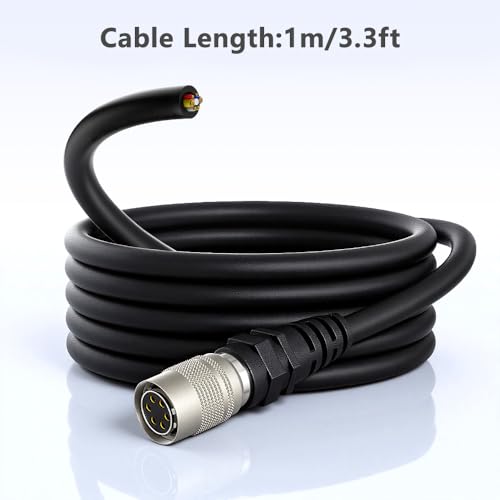 Alvin's Cables HR10A-7P-6S Hirose 6 Pin Female to Open End Power I/O Cable for Sony CCD, Basler, Keyence, Cognex, Baumer, Hikvision Industrial Camera, High Flex Shielded 3.3ft/1m 39.7in/1m Straight 6 Pin