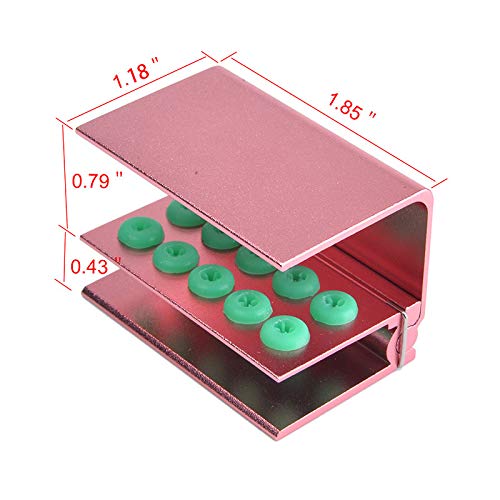 [Australia - AusPower] - 5Pcs 10 Holes Dental Burs Holder Block Case for CA/RA?FG Dental Autoclavable Burs Holder Pink 