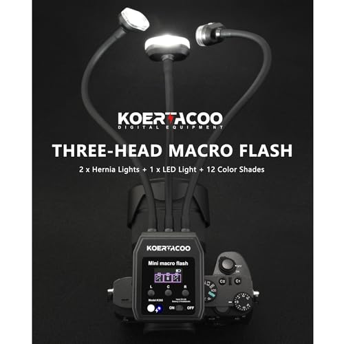 Triple Macro Flash, 2 Xenon (5600K),1 x LED Solid Light (6500K).