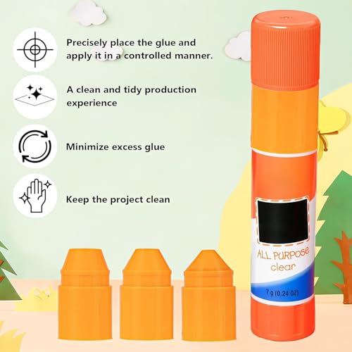 6-piece precision fine-tip glue applicator tips compatible with Elmer's 7g glue sticks for crafts and DIY projects
