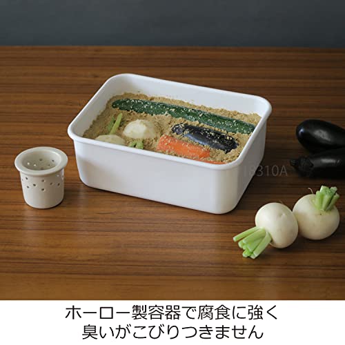 Fuji Hollow NK-201 Enameled Pickles Container, Little Bran Pickled Container, 0.9 gal (2.8 L) Pickled Brunka-pickled Container, 0.7 gal (2.8
