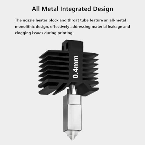 Upgrade 0.4mm Hardened Steel Hotend Kit for Bambu Lab X1C, P1 Series, 3D Printer 350℃ High Temperature All Metel Integerted Desige Hot End Nozzle Kit for P1S, P1P