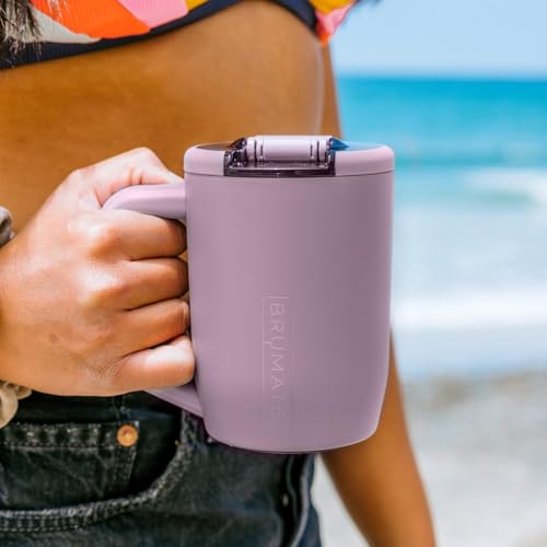 BrüMate Müv - 15oz 100% Leak Proof Insulated Coffee Mug with Handle & Lid - Stainless Steel Coffee Travel Mug - Double Walled Coffee Cup (Dark Aura) Dark Aura