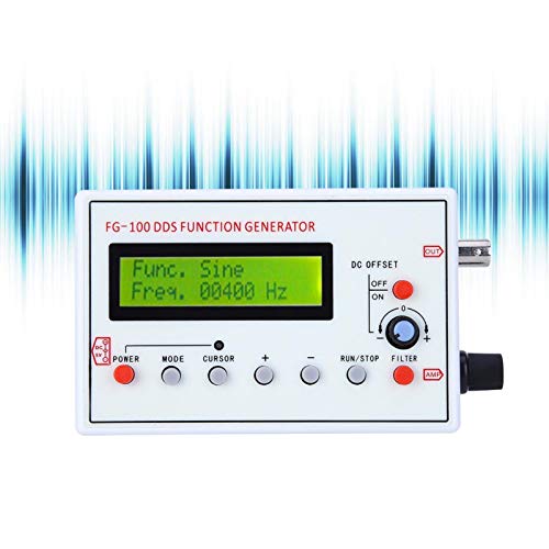 DDS Function Generator, 1HZ-500KHZ DDS Function Low Frequency Signal Generator Frequency Meter Signal Source Module Frequency Counter Sine Triangle Square Sawtooth Waveform FG-100