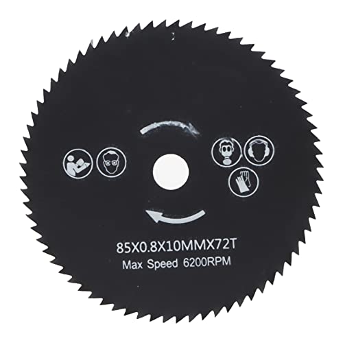 Pack of 2 HSS Circular Saw Blades, 85 mm x 10 mm, 72 Teeth, Multi Material Circular Saw Blades, Cutting Discs for Woodworking, Wood, Metal, PVC, Aluminum, Cutting Wheel
