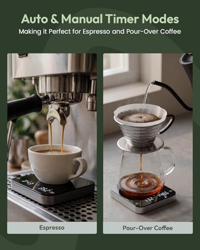 Maestri House S2 Espresso Coffee Scale with Timer 0.1g Precision Shot Scale Black&Silver