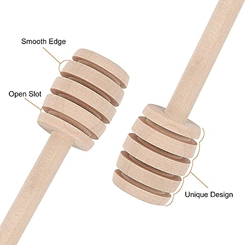 101 PCS Honey Sticks Dipper, 3 Inch Mini Wooden Honeycomb Sticks 101PCS(3 Inch)