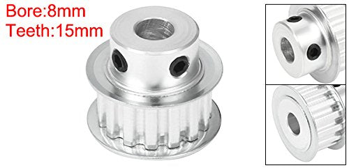 [Australia - AusPower] - uxcell Aluminum 15 Teeth 8mm Bore 5.08mm Pitch Timing Belt Pulley for 10mm Belt 